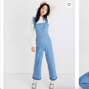 Madewell Denim Ruffle-Strap Jumpsuit - Overalls -  Denim